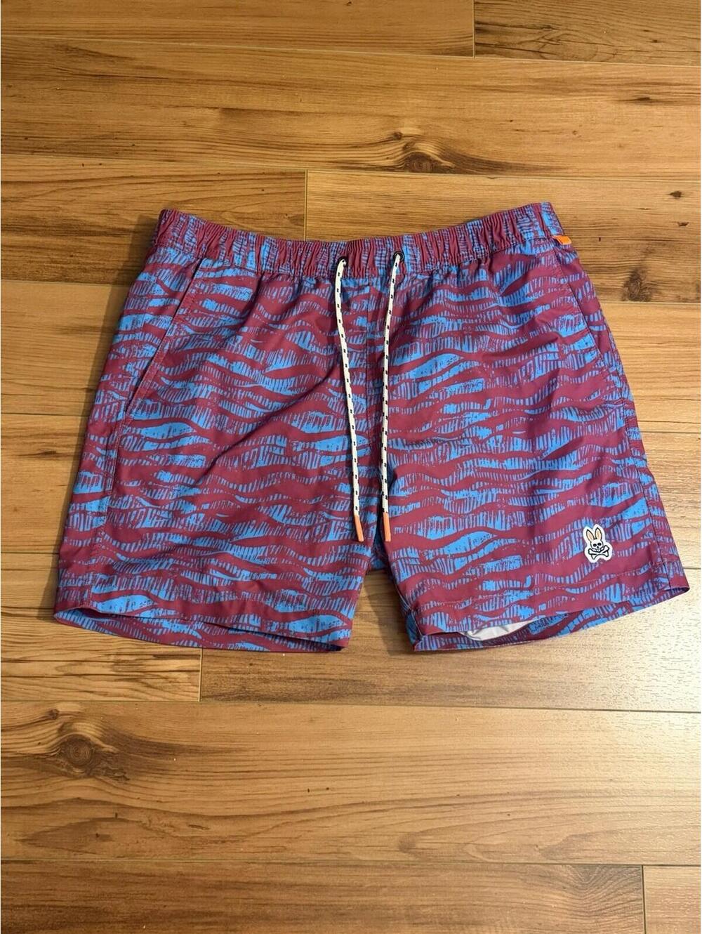Psycho Bunny Foley Hydrochromic Swim Trunks Men’s Medium Purple Blue
